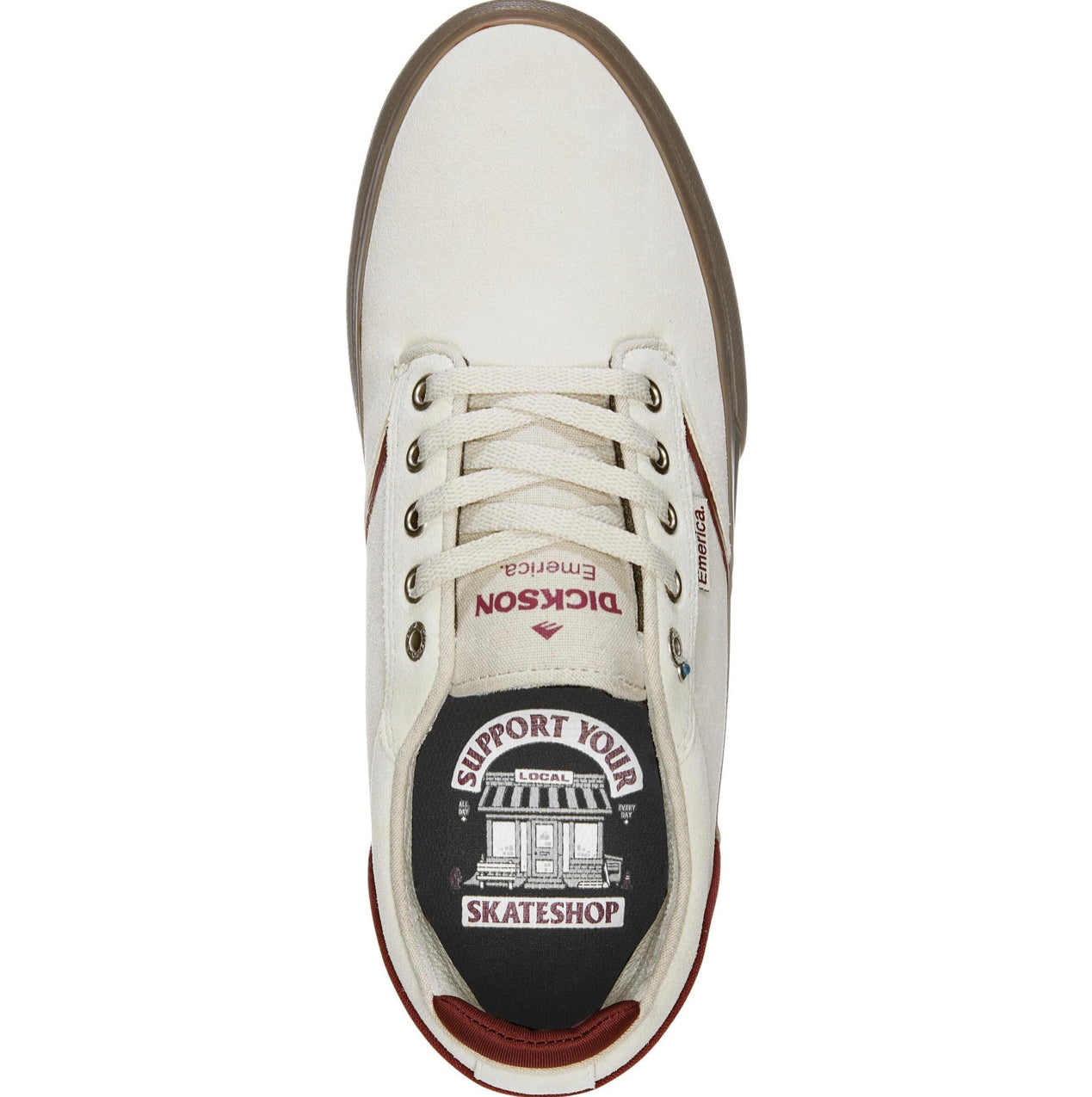 EMERICA DICKSON WHITE/RED/GUM SHOE