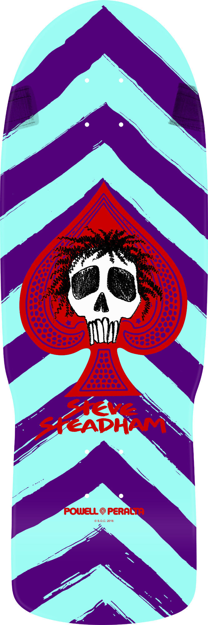 POWELL PERALTA STEADHAM SKULL AND SPADE AQUA PURPLE DECK - 10 x 30.125