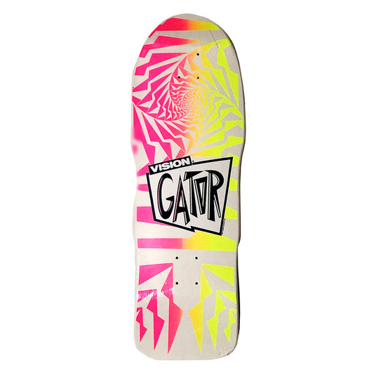 VISION GATOR II MODERN CONCAVE REISSUE WHITE PINK AND YELLOW FADE DECK - 10.25 x 29.75"