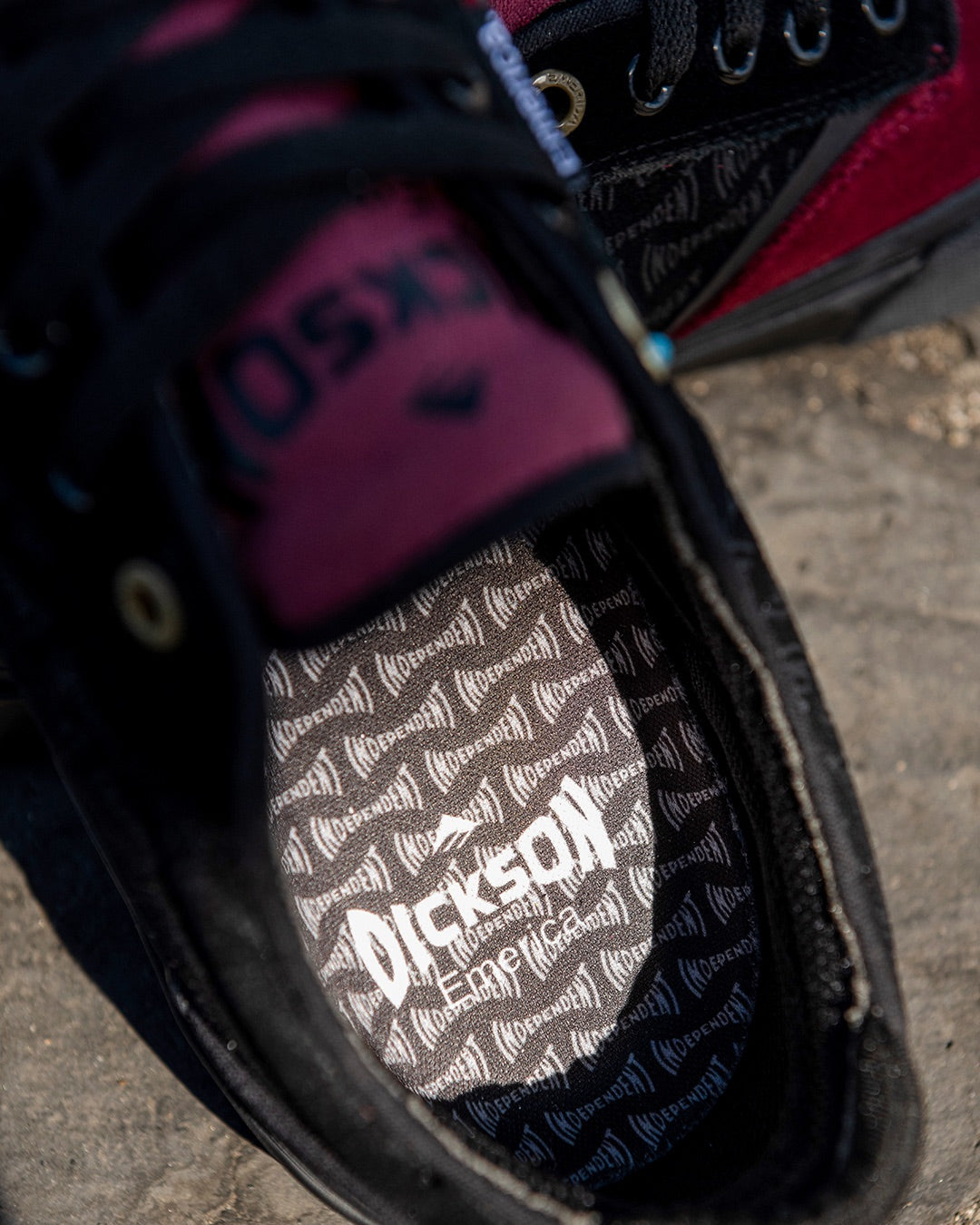 EMERICA DICKSON x INDEPENDENT RED AND BLACK GUM SHOE