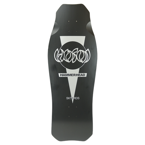 HOSOI OG HAMMERHEAD SCREENED MATTE BLACK AND SILVER DECK - 10.5" x 31"