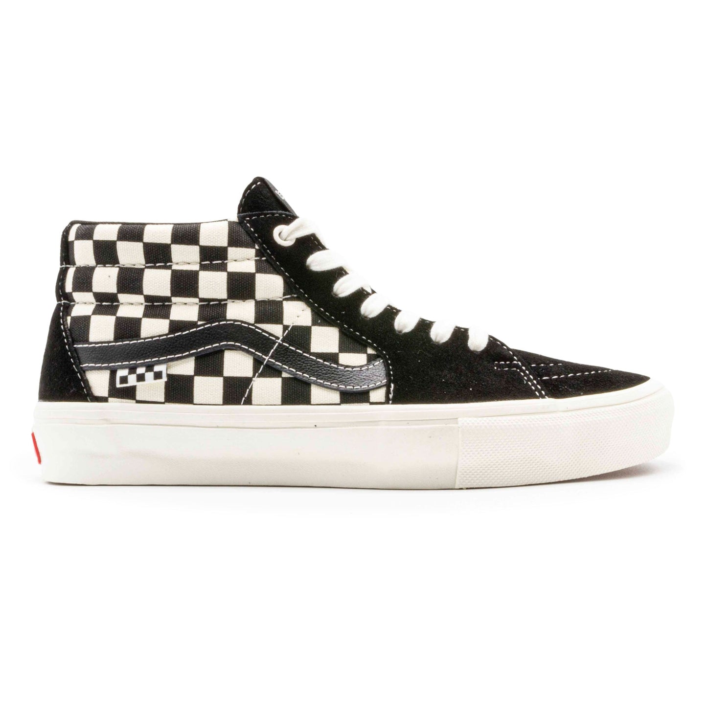 VANS SKATE GROSSO MID CHECKERBOARD BLACK AND MARSHMALLOW SHOE