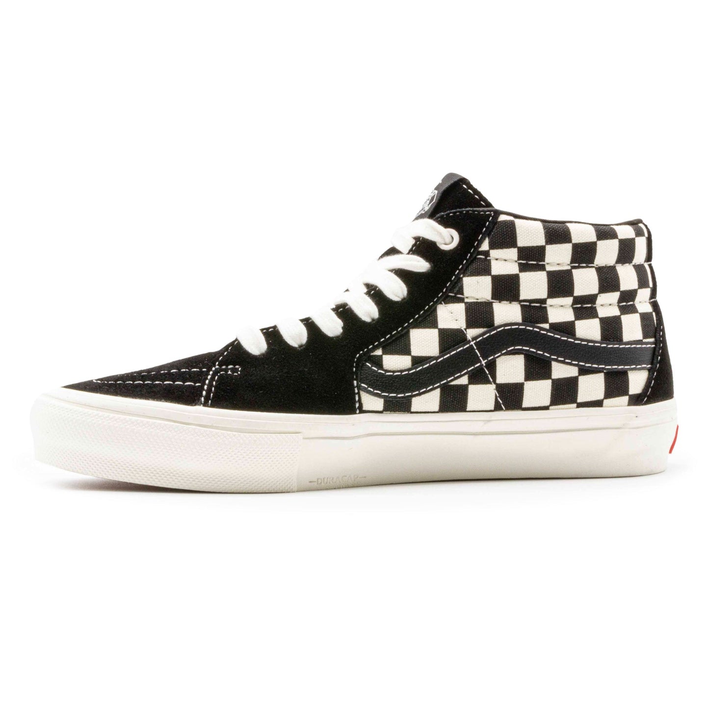 VANS SKATE GROSSO MID CHECKERBOARD BLACK AND MARSHMALLOW SHOE