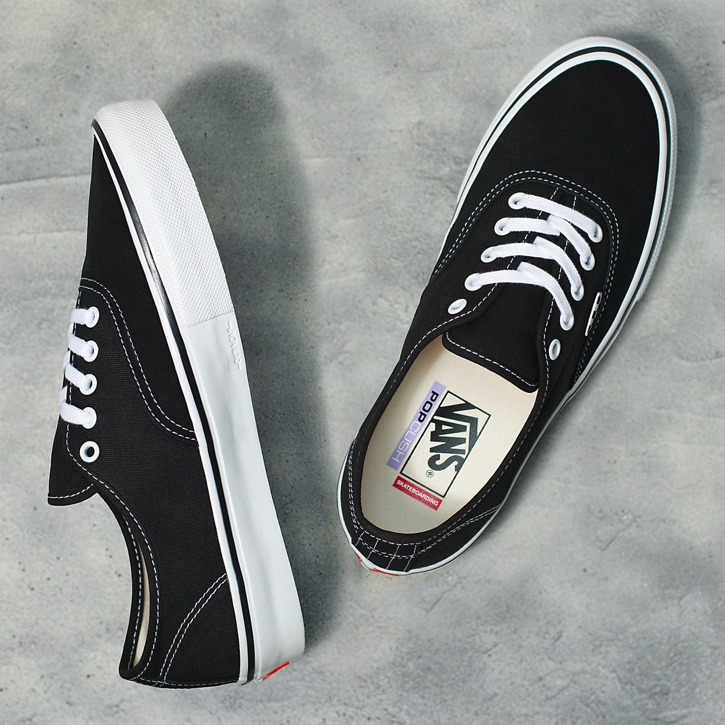 VANS SKATE AUTHENTIC BLACK AND WHITE SHOE