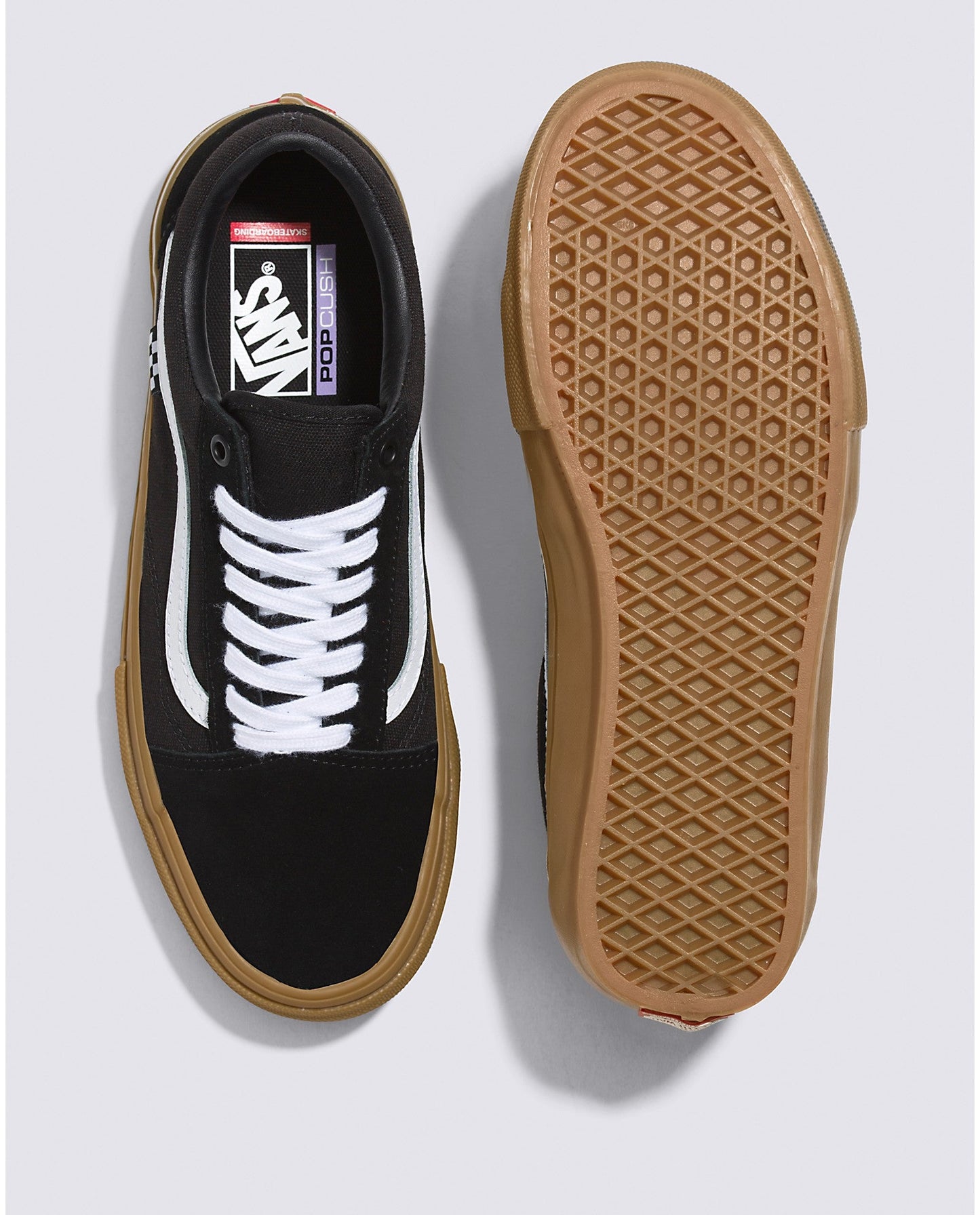 VANS SKATE OLD SKOOL BLACK AND GUM SHOE