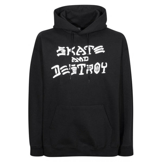 THRASHER SKATE AND DESTROY HOODIE - BLACK