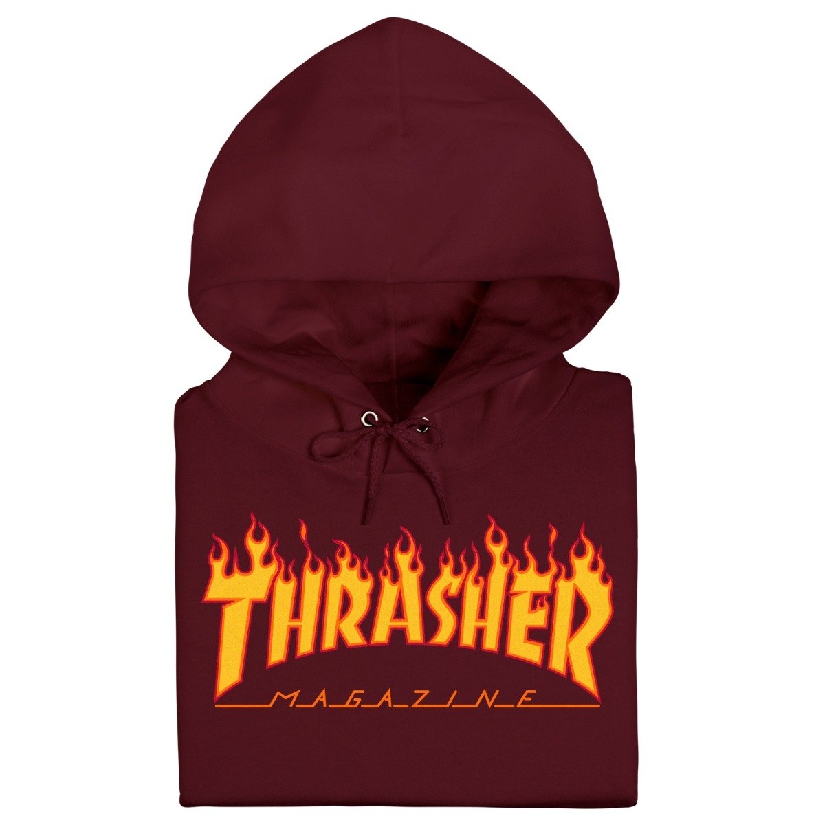 THRASHER FLAME LOGO HOODIE - MAROON