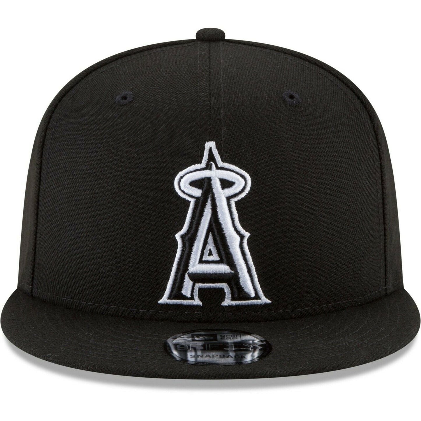 ANAHEIM ANGELS NEW ERA 9FIFTY BLACK WITH WHITE OUTLINE HAT SNAPBACK