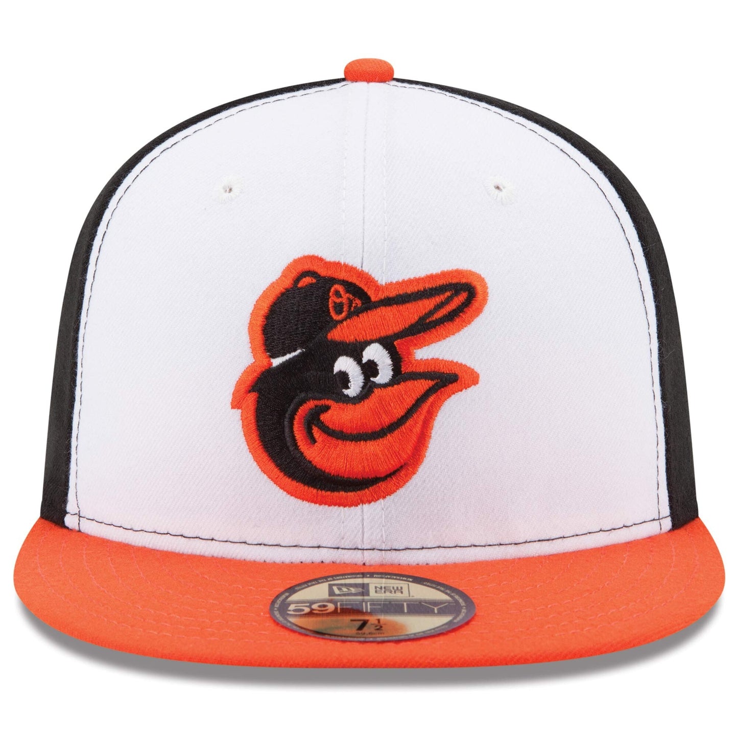 BALTIMORE ORIOLES 59FIFTY NEW ERA WHITE, BLACK AND ORANGE FITTED HAT