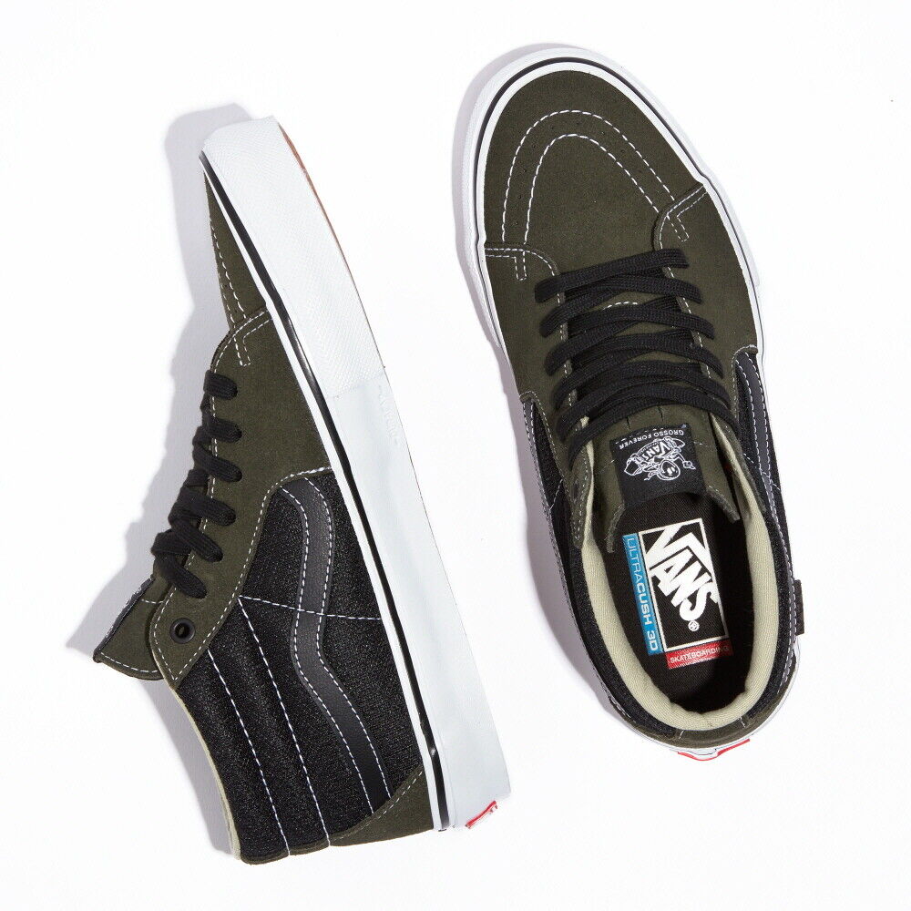 VANS SKATE GROSSO MID FOREST NIGHT GREEN AND BLACK SHOE