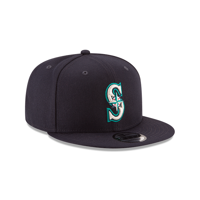 SEATTLE MARINERS 9FIFTY NEW ERA NAVY WITH LOGO TURQ OUTLINE SNAPBACK HAT