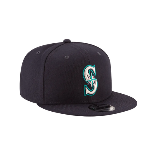 SEATTLE MARINERS 9FIFTY NEW ERA NAVY WITH LOGO TURQ OUTLINE SNAPBACK HAT