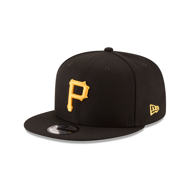 PITTSBURGH PIRATES 9FIFTY NEW ERA BLACK WITH YELLOW P LOGO SNAPBACK HAT