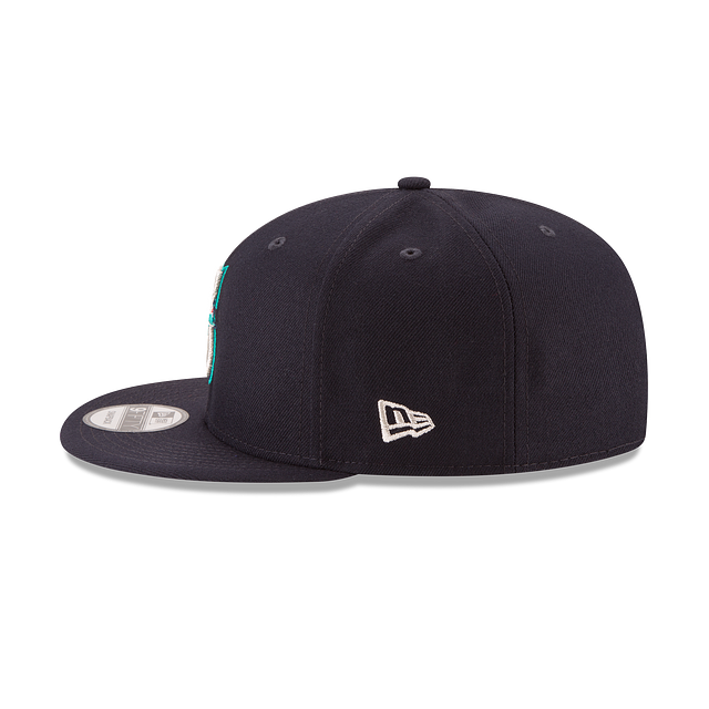 SEATTLE MARINERS 9FIFTY NEW ERA NAVY WITH LOGO TURQ OUTLINE SNAPBACK HAT