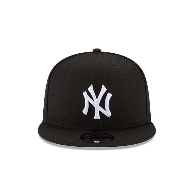 NEW YORK YANKEES 9FIFTY NEW ERA BLACK WITH WHITE LOGO SNAPBACK HAT