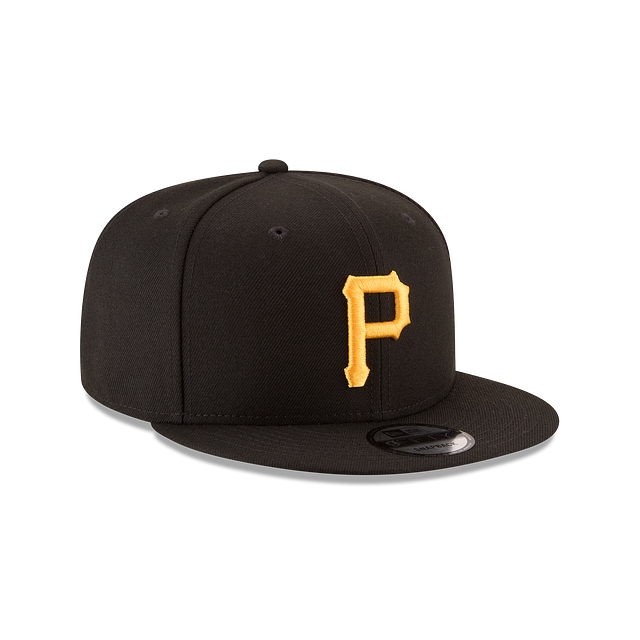 PITTSBURGH PIRATES 9FIFTY NEW ERA BLACK WITH YELLOW P LOGO SNAPBACK HAT