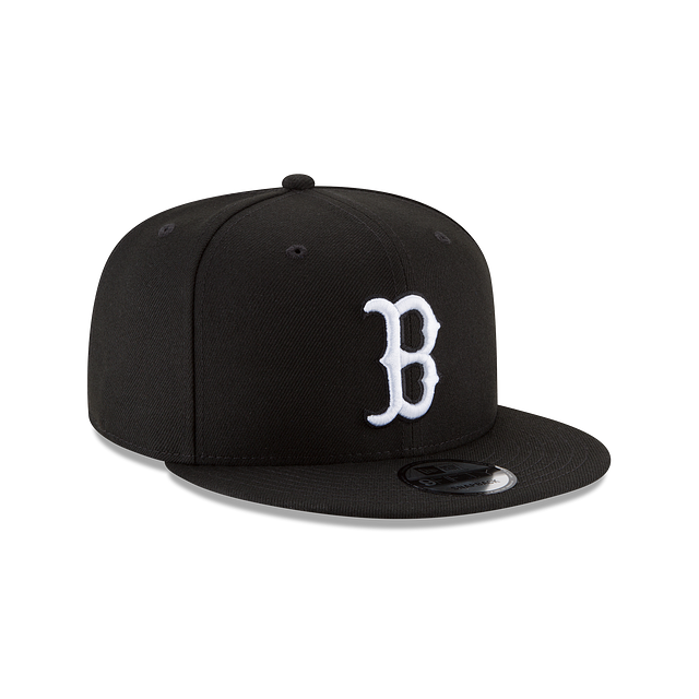 BOSTON RED SOX 9FIFTY NEW ERA BLACK WITH WHITE "B" LOGO SNAPBACK HAT